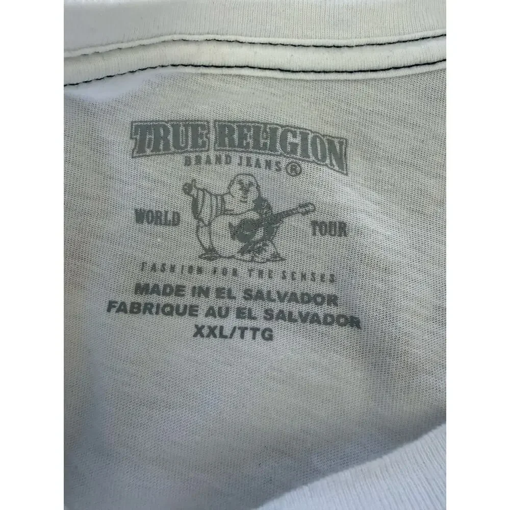 True Religion Men’s Buddha Checks Crew Neck T-Shirt Size XXL